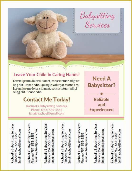 Babysitting Flyer Template Free Of Printable Babysitting Flyers