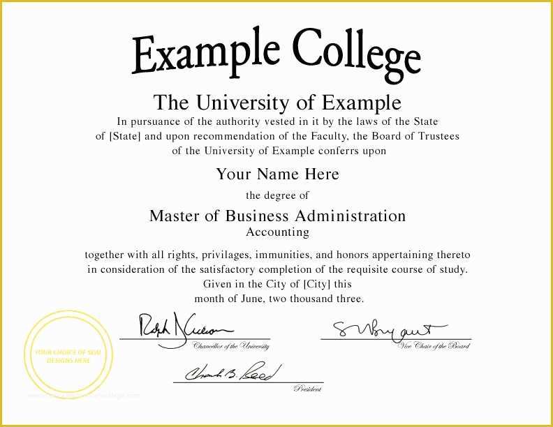 Bachelor Degree Template Free Of Bachelor Degree Certificate Template