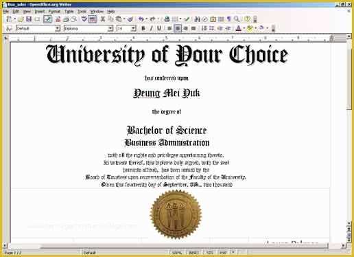 Bachelor Degree Template Free Of Free Printable College Diploma