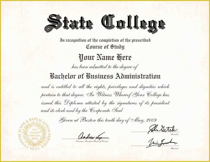 Bachelor Degree Template Free Of Us College Diploma Style 5