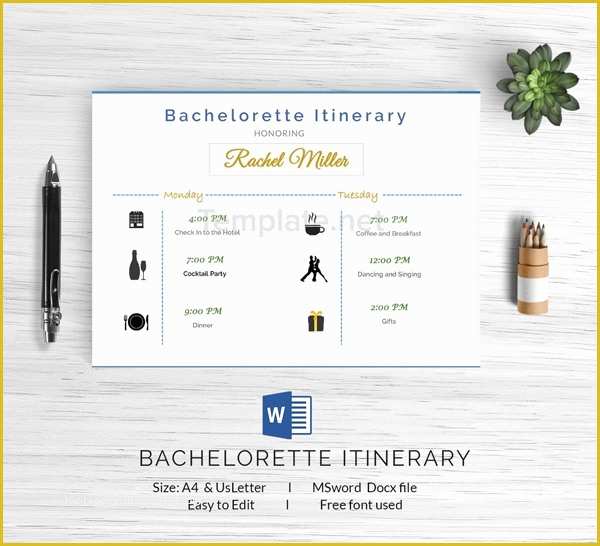Bachelorette Itinerary Template Free Of 15 Free Itinerary Templates Travel Wedding Vacation