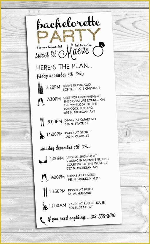Bachelorette Itinerary Template Free Of 25 Best Ideas About Wedding Weekend Itinerary On