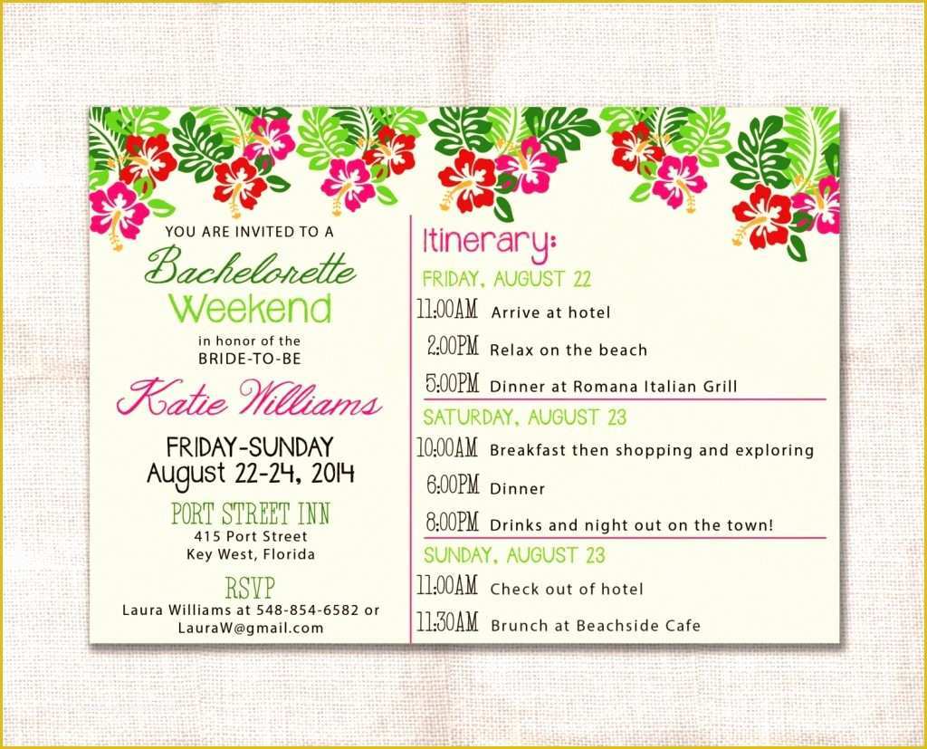 Bachelorette Itinerary Template Free Of Bachelorette Itinerary Template Etsy Party Weekend