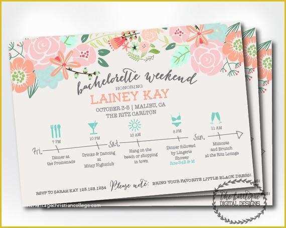 Bachelorette Itinerary Template Free Of Bachelorette Party Itinerary Invitation Bachelorette Weekend