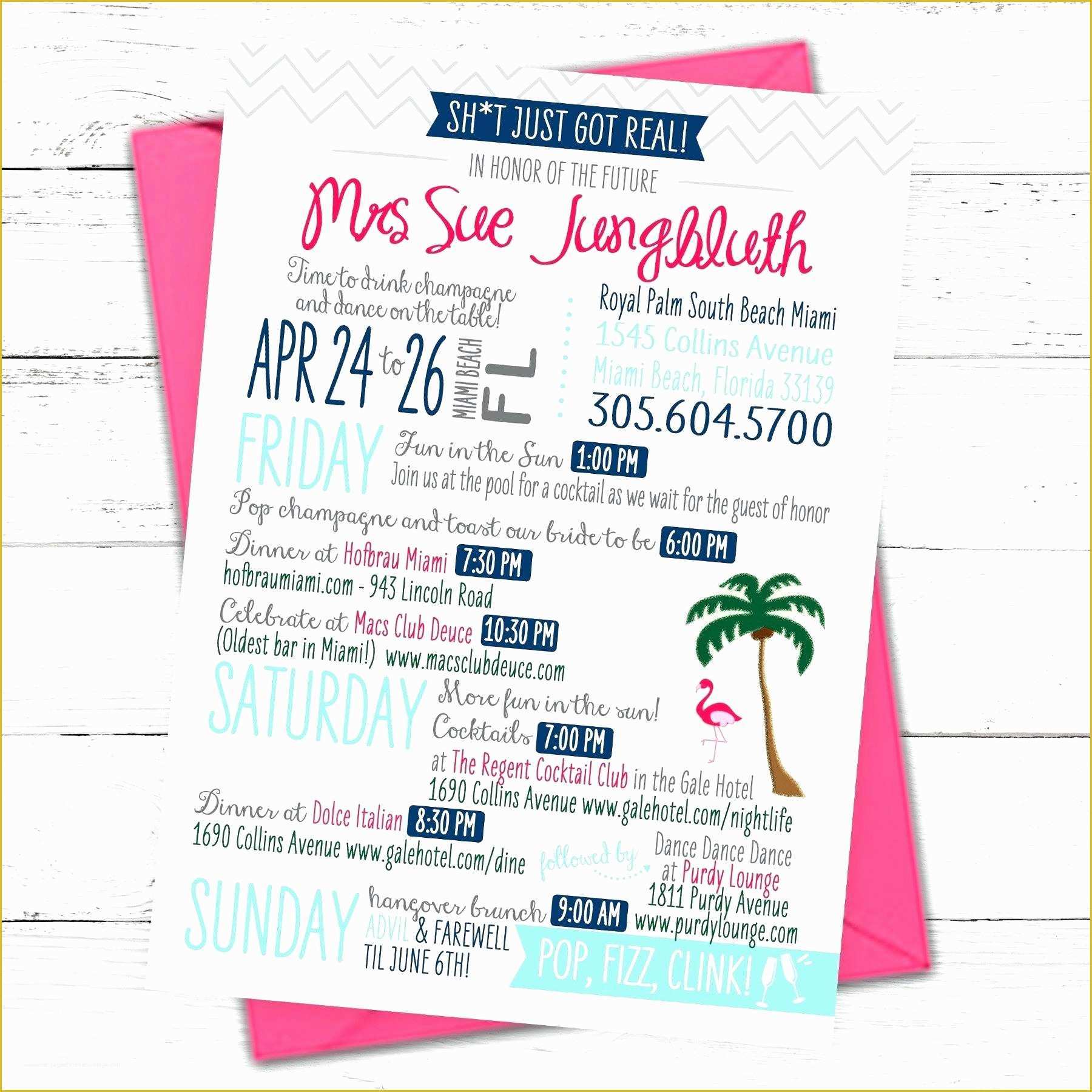 Bachelorette Itinerary Template Free Of Bachelorette Party Itinerary Template Templates Station