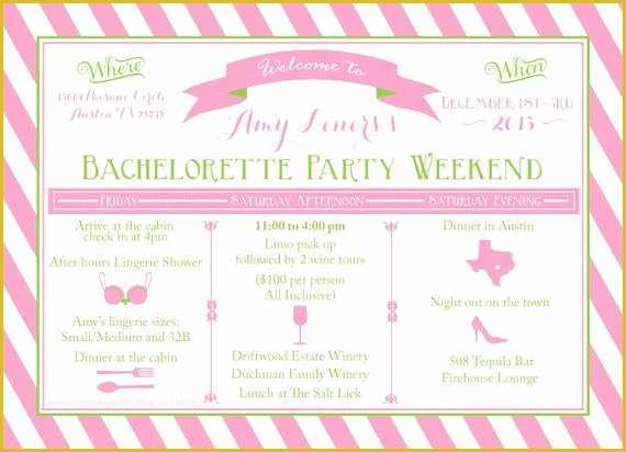 Bachelorette Itinerary Template Free Of Items Similar to Printable Bachelorette Weekend Itinerary