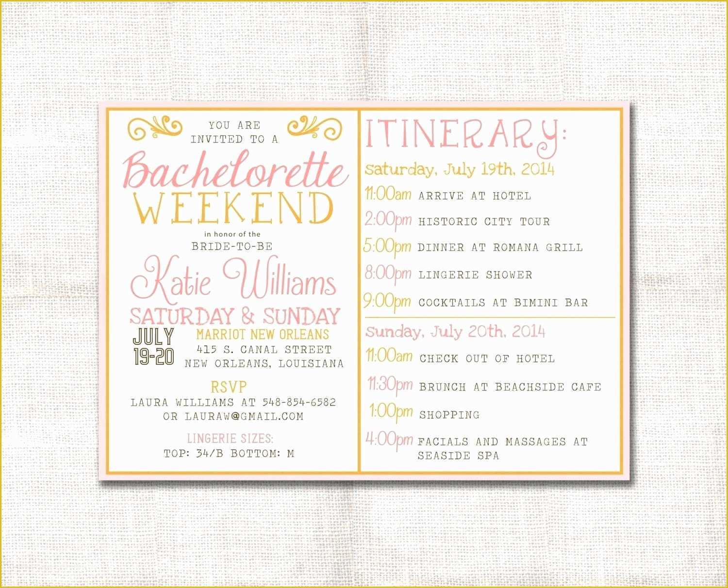 Bachelorette Itinerary Template Free Of Template Bachelorette Party Agenda Template Zoom Free