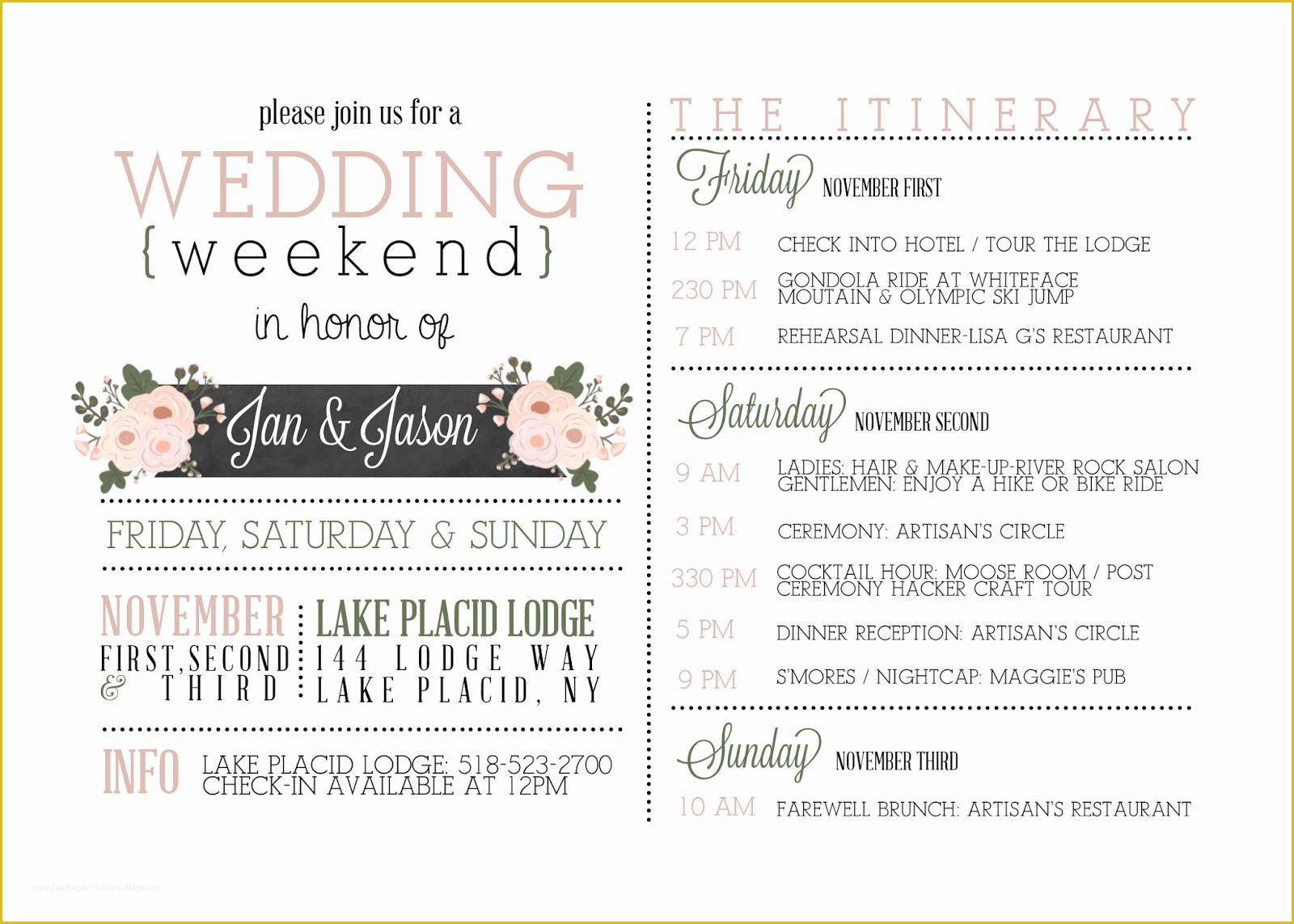 Bachelorette Itinerary Template Free Of Wedding Weekend Itinerary Google Search …