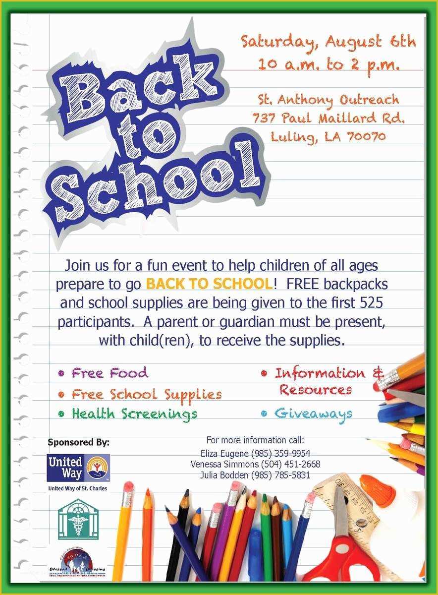 Back to School Bash Flyer Template Free Of 11 Best S Of Sample School Flyers Back to School