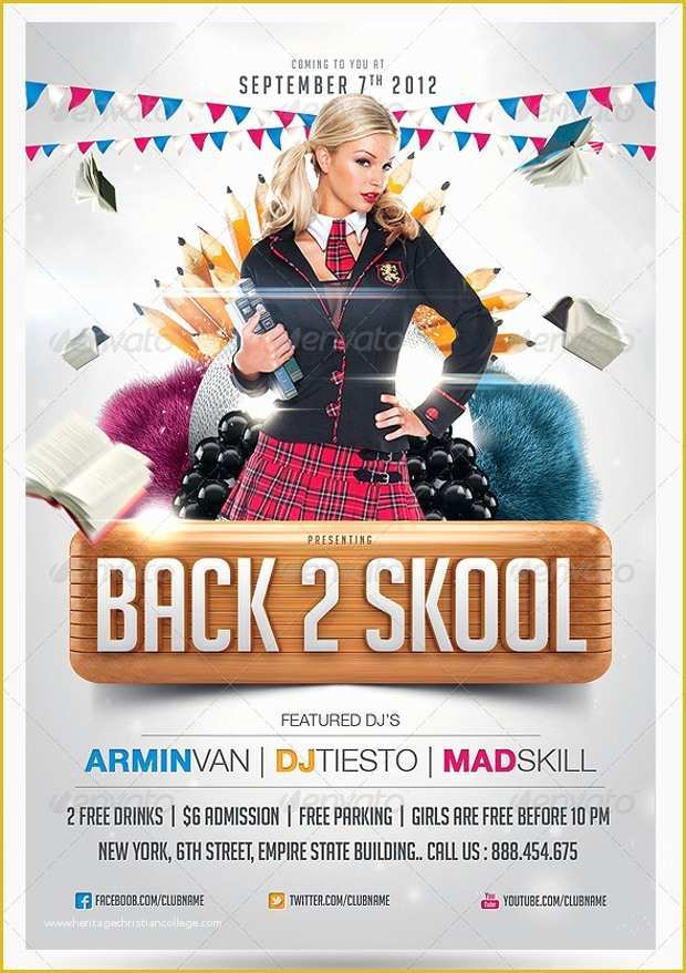 Back to School Bash Flyer Template Free Of 18 Back to School Flyer Templates Printable Psd Ai