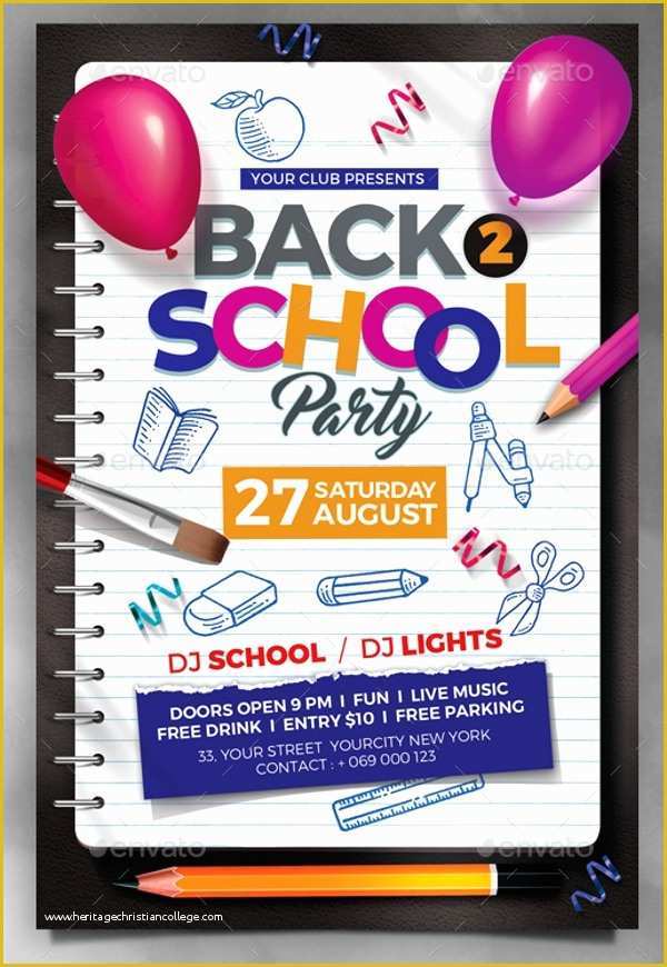 Back to School Bash Flyer Template Free Of 22 Back to School Flyers Free Psd Ai Eps format