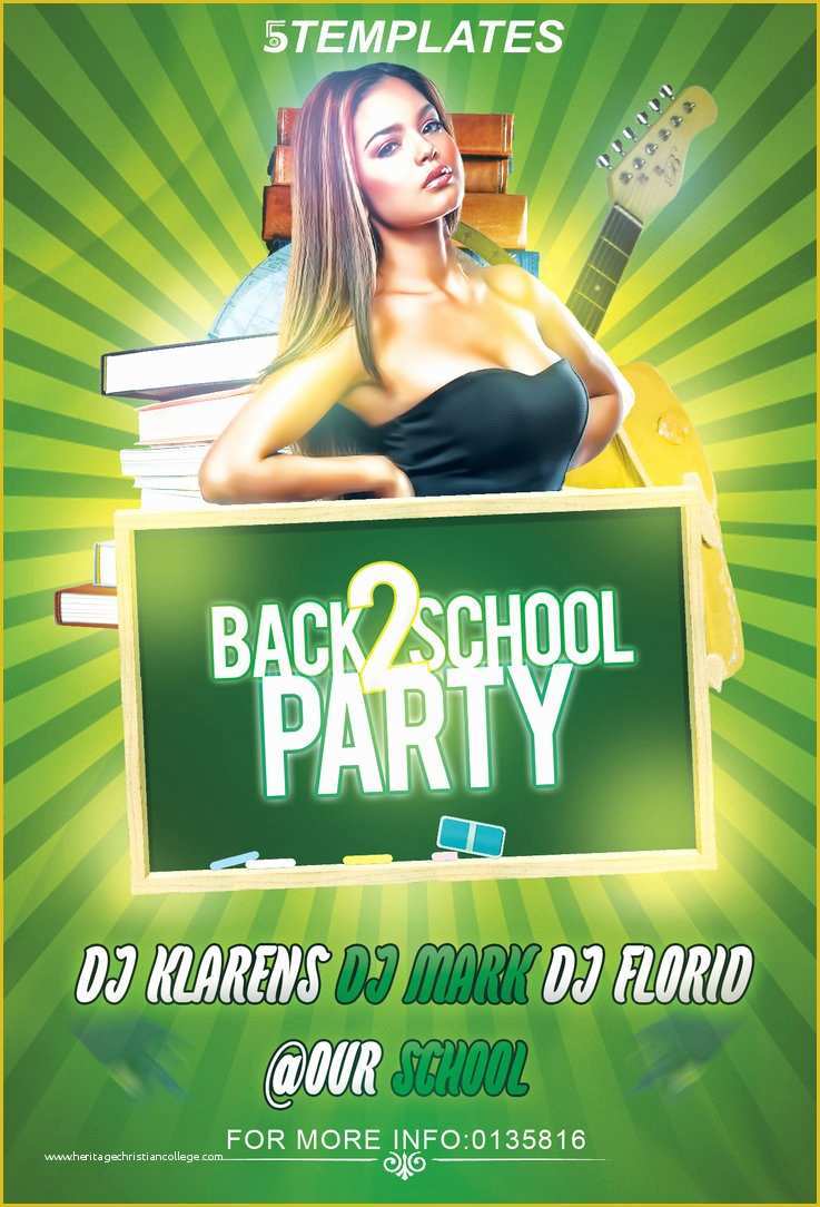 Back to School Bash Flyer Template Free Of Back to School Party Flyer Free Psd Template by Klarensm