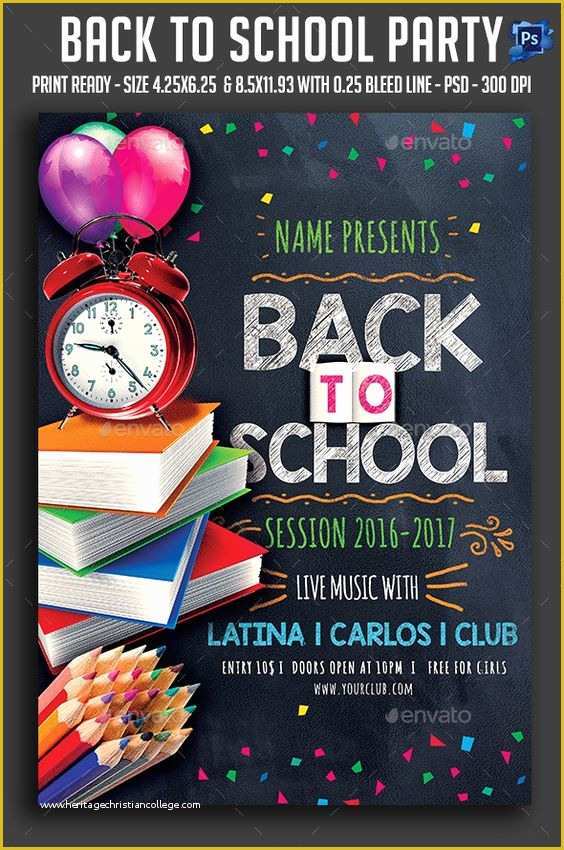 Back to School Bash Flyer Template Free Of Back to School Party Flyer
