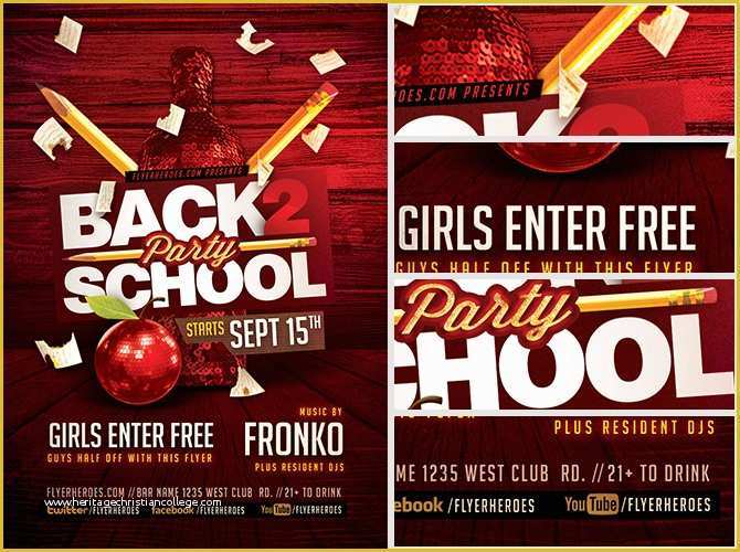 Back to School Bash Flyer Template Free Of Back to School Party Flyer Template 7 Flyerheroes