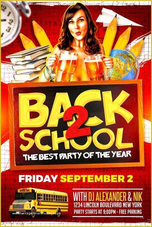 Back to School Bash Flyer Template Free Of Back to School Party Flyer Template Download Xtremeflyers