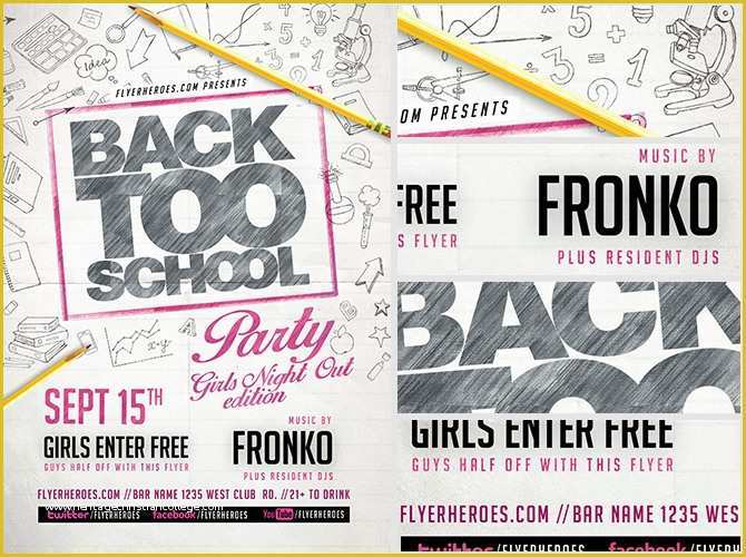 Back to School Bash Flyer Template Free Of Back to School Party Flyer Template Flyerheroes