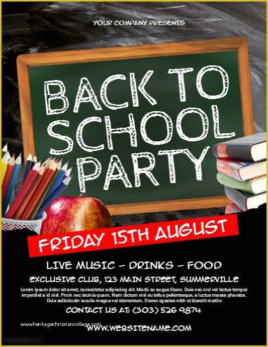 Back to School Bash Flyer Template Free Of Back to School Party Flyer Template