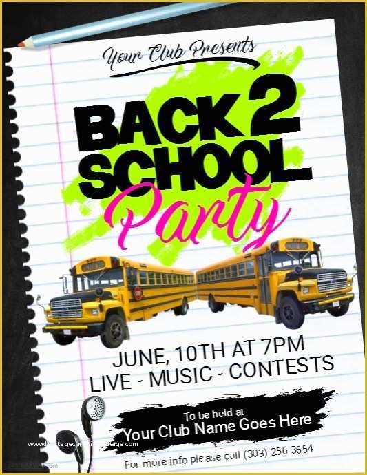 Back to School Bash Flyer Template Free Of Back to School Party Flyer Template