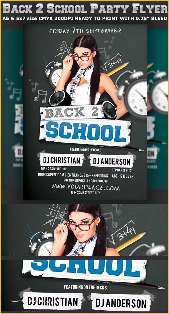 Back to School Bash Flyer Template Free Of Back to School Party Flyer Template V2 On Behance