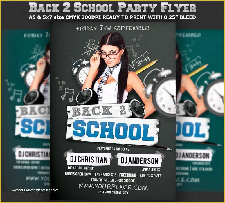 Back to School Bash Flyer Template Free Of Back to School Party Flyer Template V2 ‹ Psdbucket