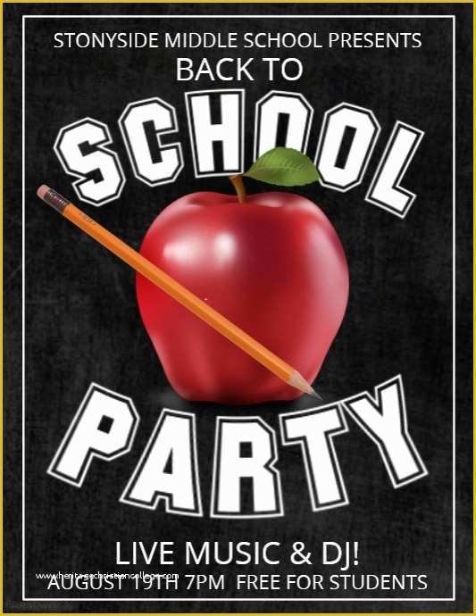 Back to School Bash Flyer Template Free Of Back to School Party Template