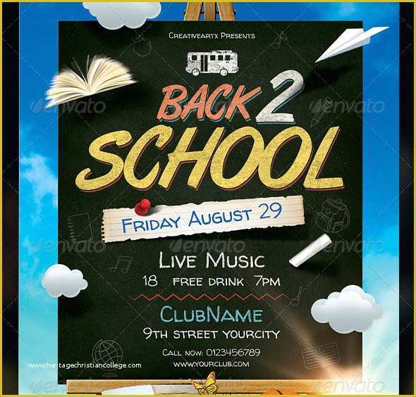 Back to School Bash Flyer Template Free Of Nice Back to School Party Flyer Templates Design Freebies