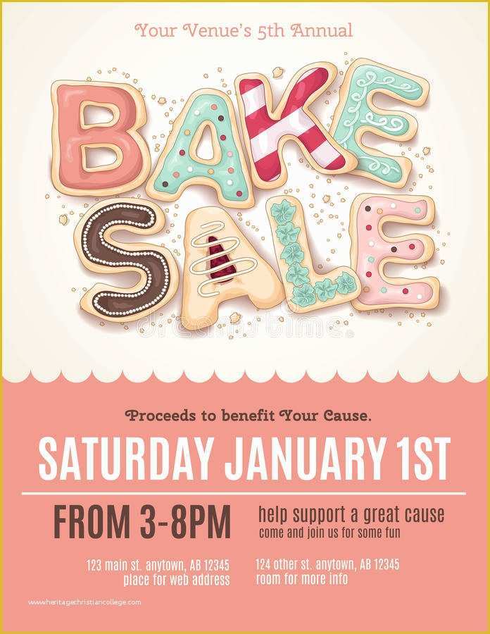 Bake Sale Flyer Template Free Of Fun Cookie Bake Sale Flyer Template Stock Vector