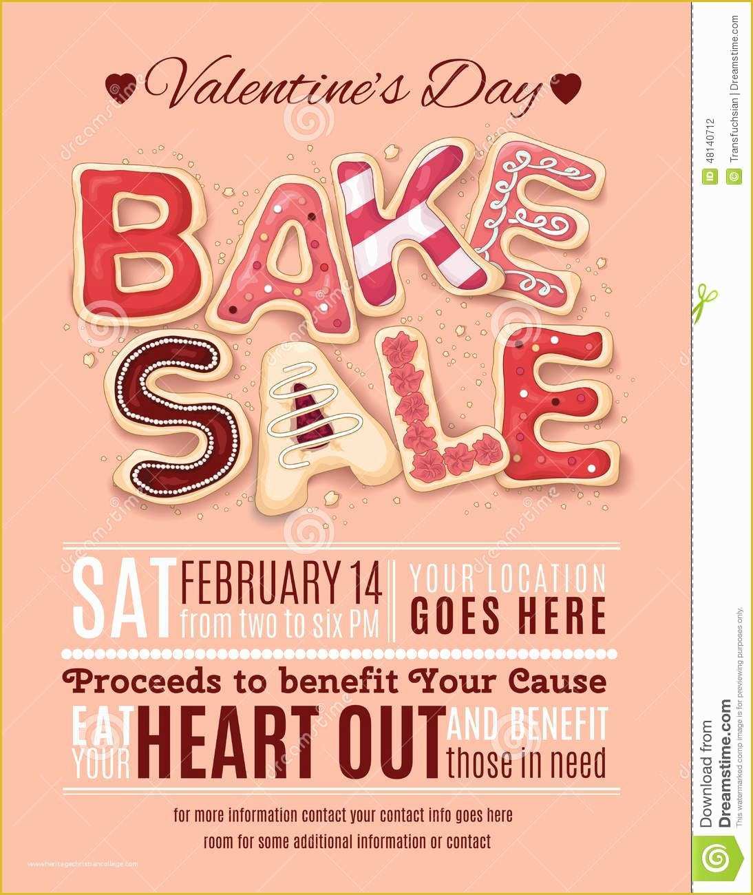 Bake Sale Flyer Template Free Of Valentines Day Bake Sale Flyer Template Download From