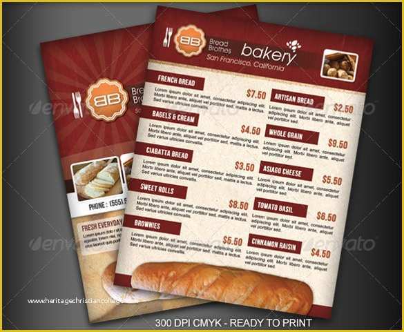 Bakery Flyer Templates Free Of 30 Bakery Menu Templates Psd Pdf Eps Indesign