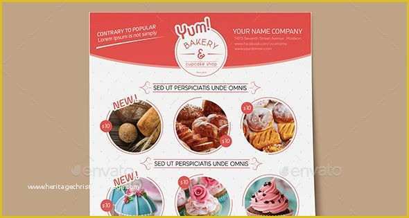 Bakery Flyer Templates Free Of Bakery & Cupcake Shop Flyer Template