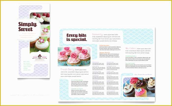 Bakery Flyer Templates Free Of Bakery &amp; Cupcake Shop Tri Fold Brochure Template Design