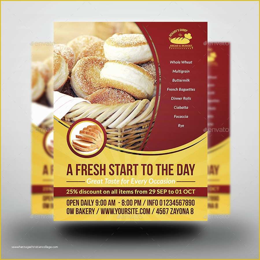 Bakery Flyer Templates Free Of Bakery Flyer Template Vol 3 by Ow