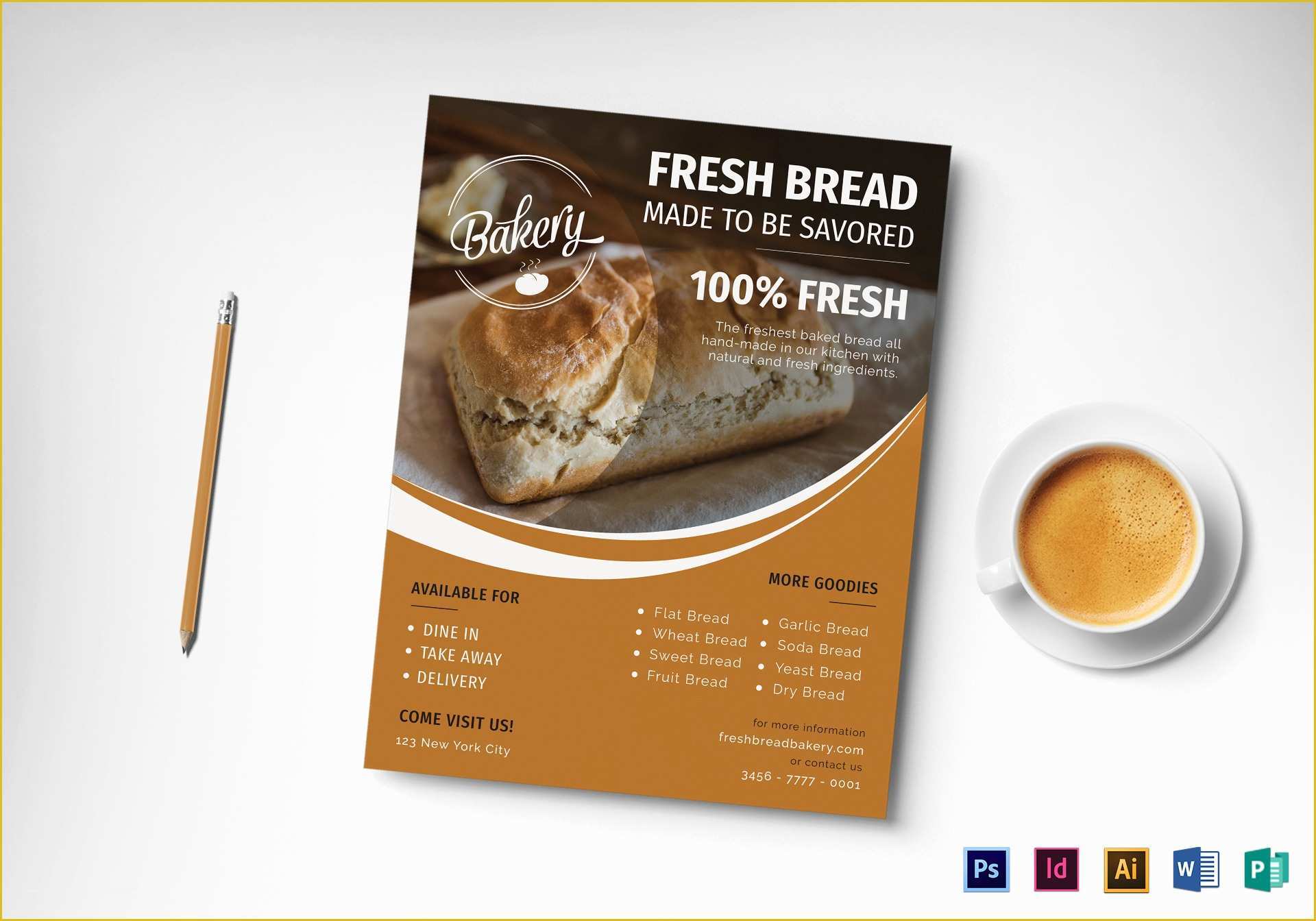 Bakery Flyer Templates Free Of Tasty Bakery Flyer Design Template In Psd Word Publisher