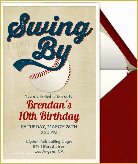 Baseball Birthday Invitation Templates Free Of 21 Baseball Birthday Invitation Templates – Free Sample