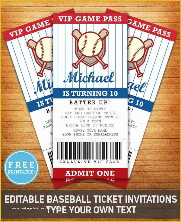 Baseball Birthday Invitation Templates Free Of Baseball Birthday Party Invitation Free Printable M Gulin