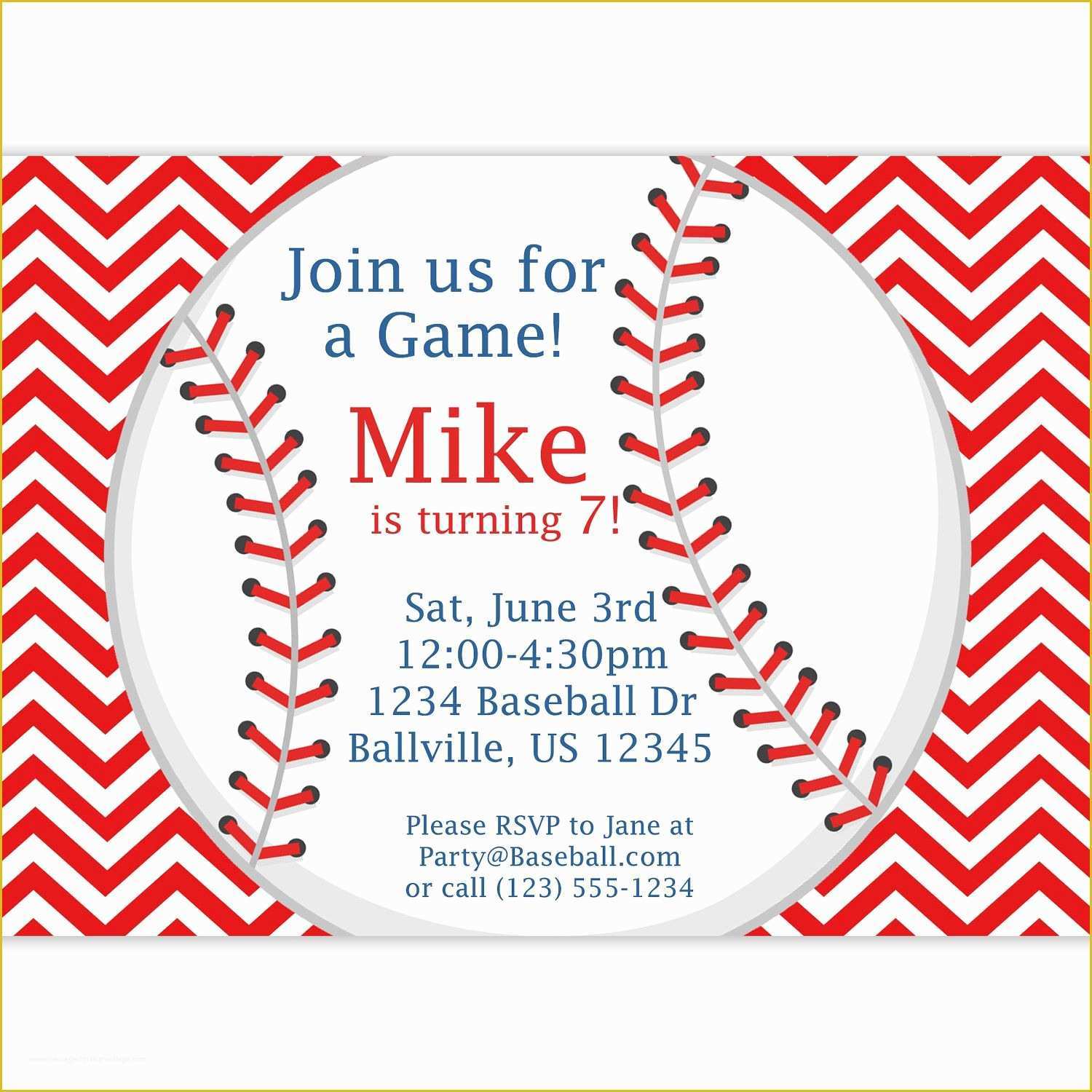 Baseball Birthday Invitation Templates Free Of Baseball Game or Batting Cages Invitation