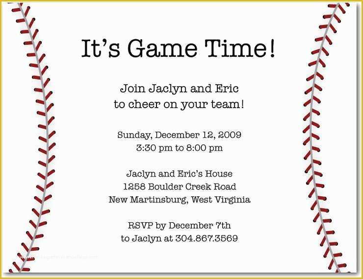 Baseball Birthday Invitation Templates Free Of Baseball Party Invitation Wording