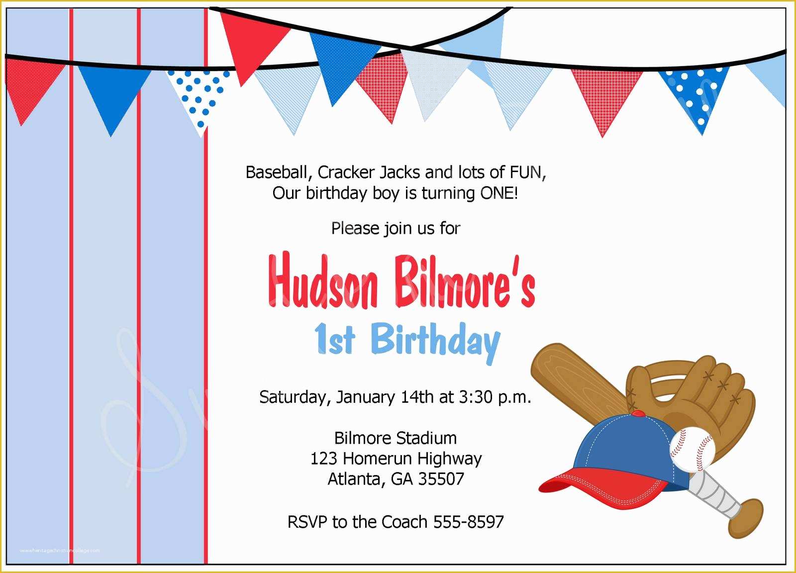 Baseball Birthday Invitation Templates Free Of Baseball Party Invitations