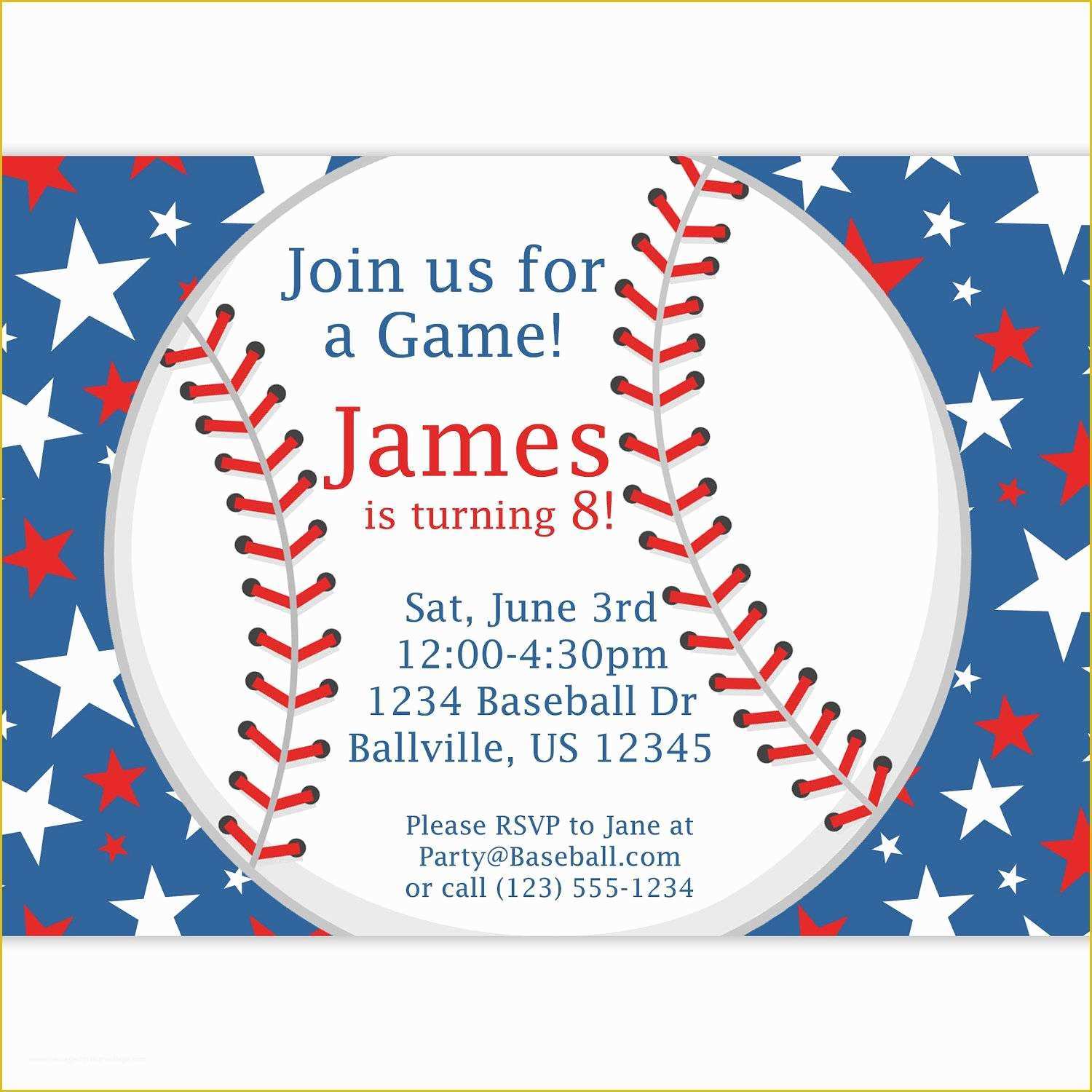 Baseball Birthday Invitation Templates Free Of Baseball Party Invitations