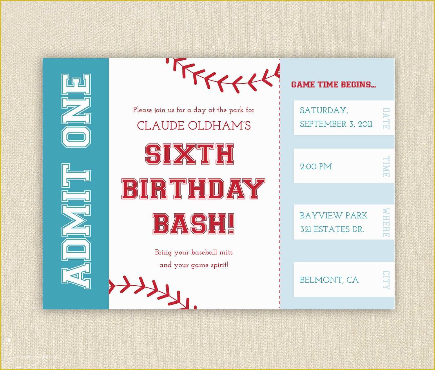 Baseball Birthday Invitation Templates Free Of Free Printable Baseball Birthday Invitations Kids
