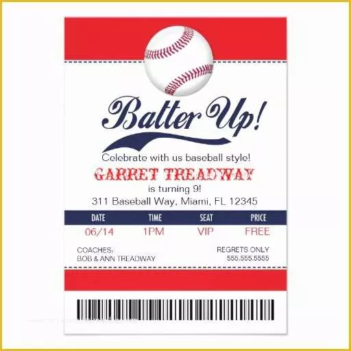 Baseball Birthday Invitation Templates Free Of Personalized Baseball Invitations