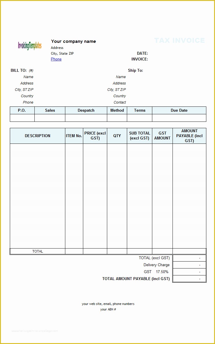 Basic Invoice Template Free Of Blank Invoices to Print Mughals