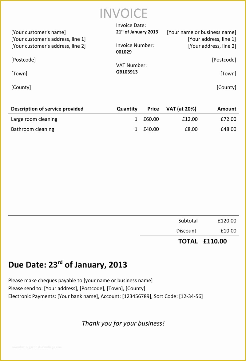 Basic Invoice Template Free Of Contractor Invoice Template Uk