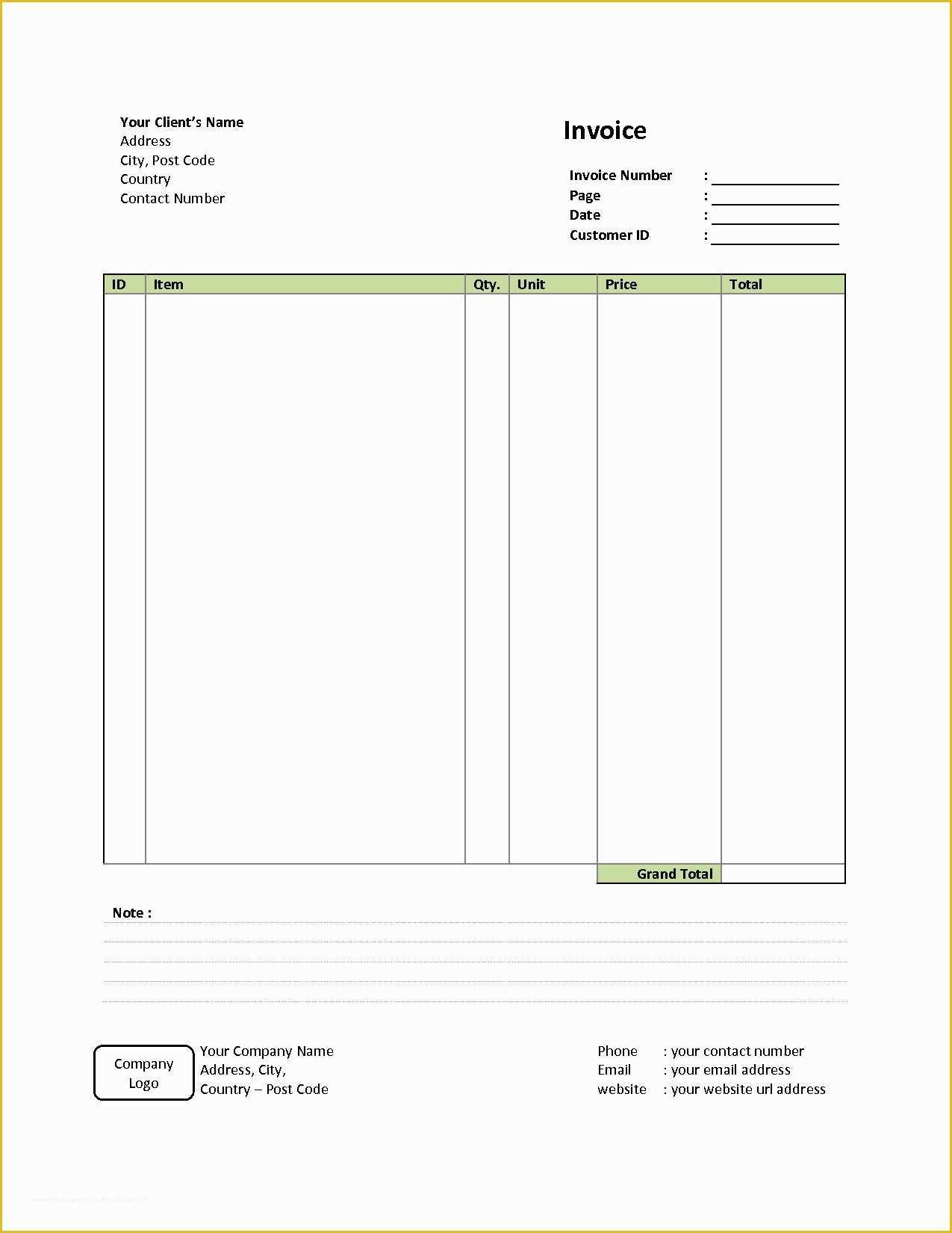 Basic Invoice Template Free Of Free Basic Invoice Invoice Template Ideas