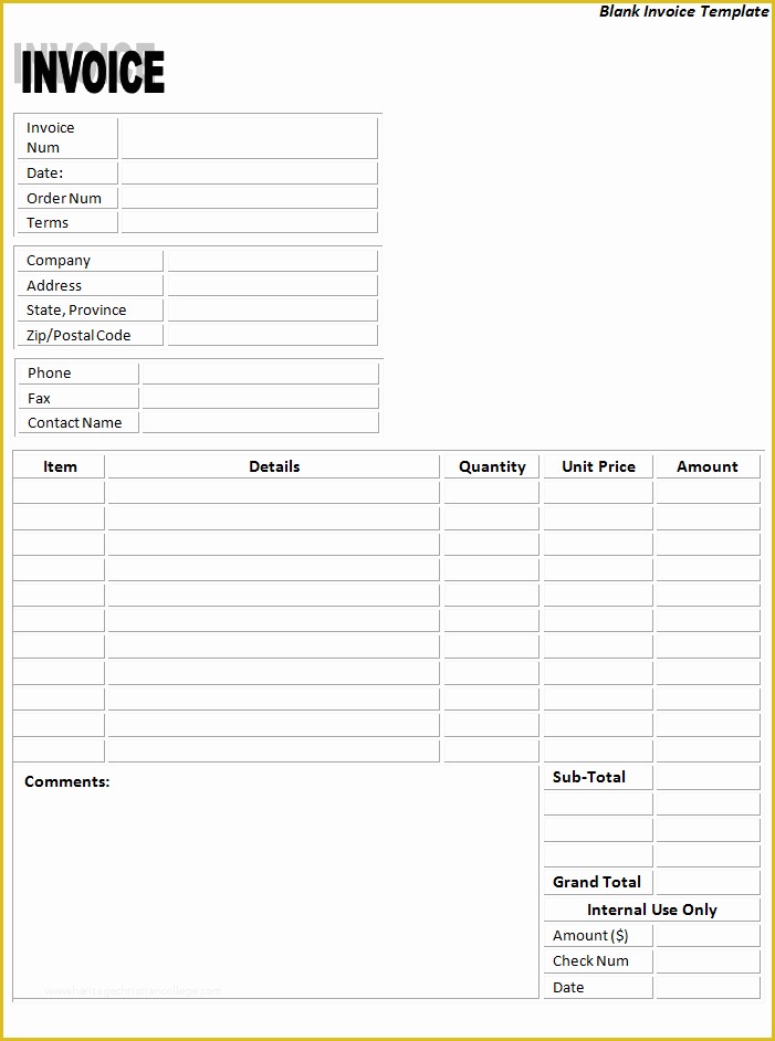 Basic Invoice Template Free Of Free Printable Blank Invoice Templates