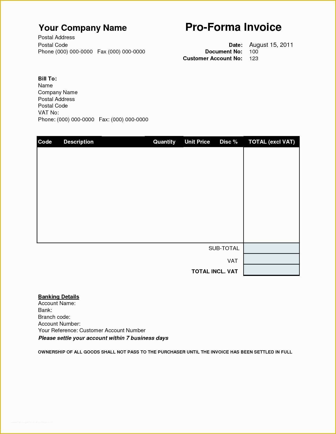 Basic Invoice Template Free Of Proforma Invoice Template Download Free Invoice Template