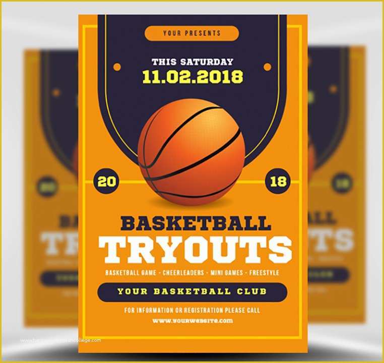 Basketball Flyer Template Free Of Basketball Tryouts Flyer Template Flyerheroes