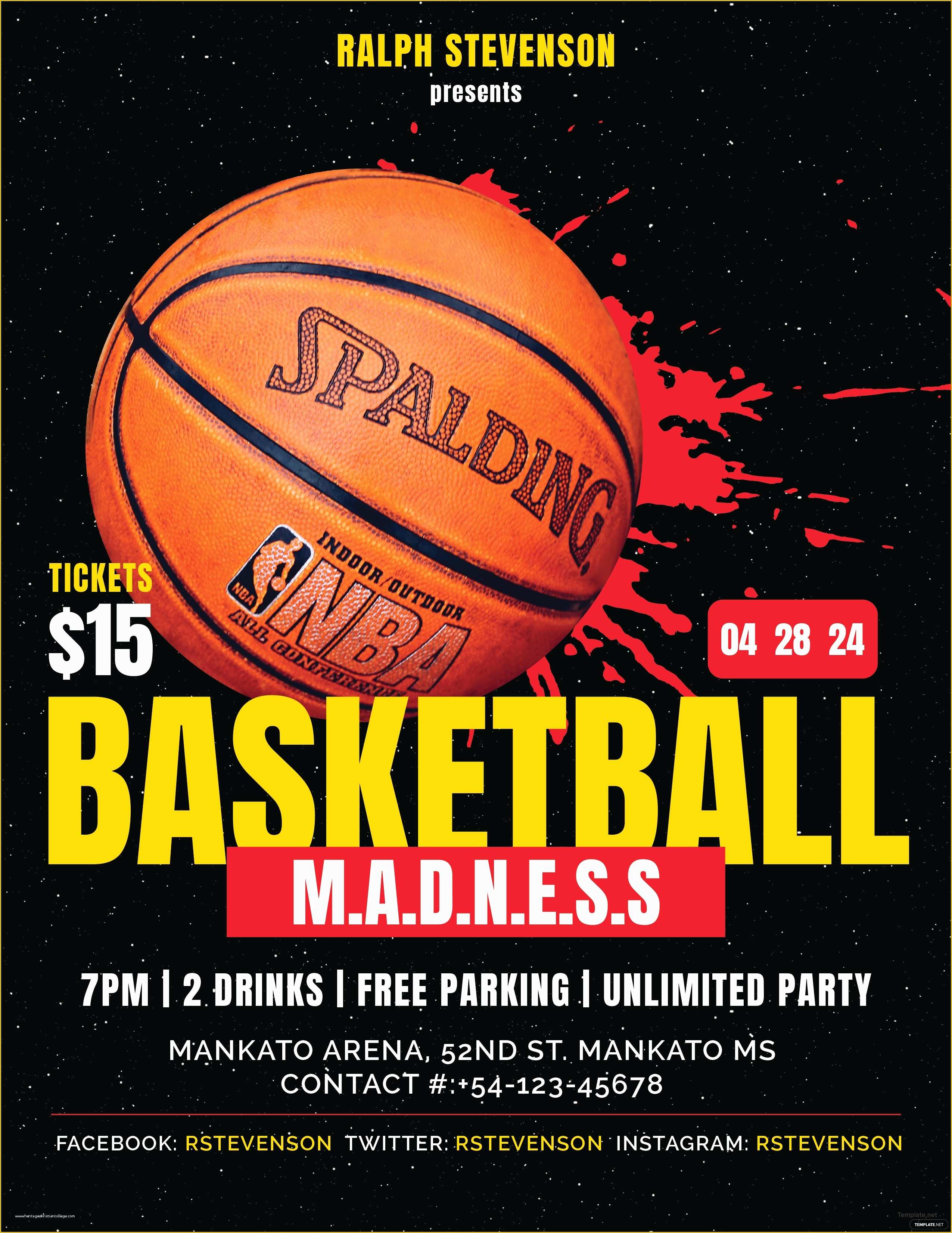 Basketball Flyer Template Free Of Free Basketball Madness Flyer Template In Adobe Shop