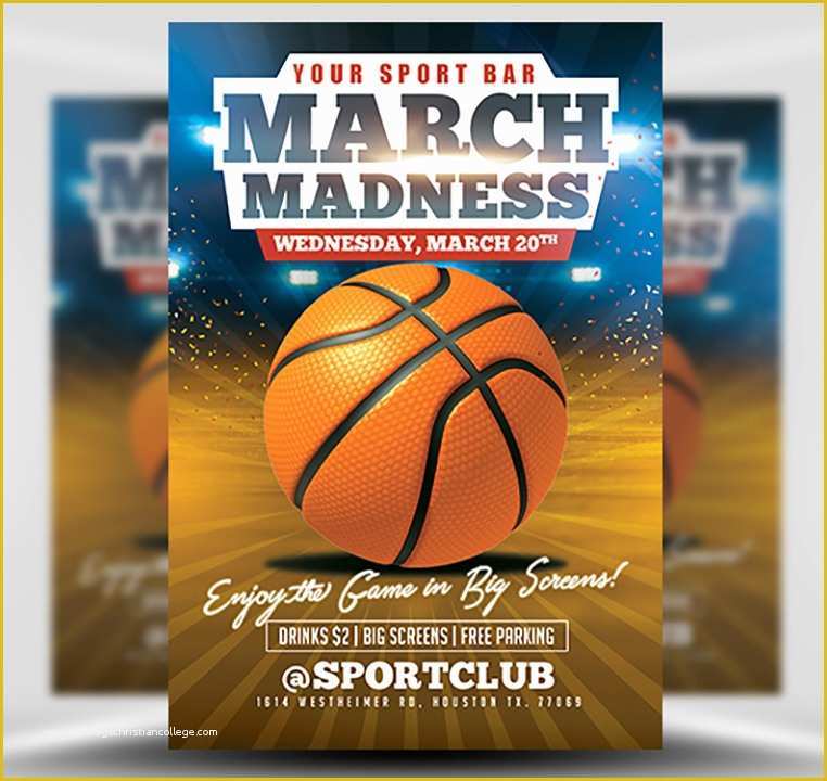 Basketball Flyer Template Free Of March Madness Basketball Flyer Template Flyerheroes