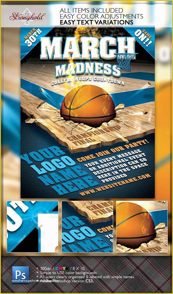 Basketball Flyer Template Free Of March Madness Basketball Flyer Template On Behance